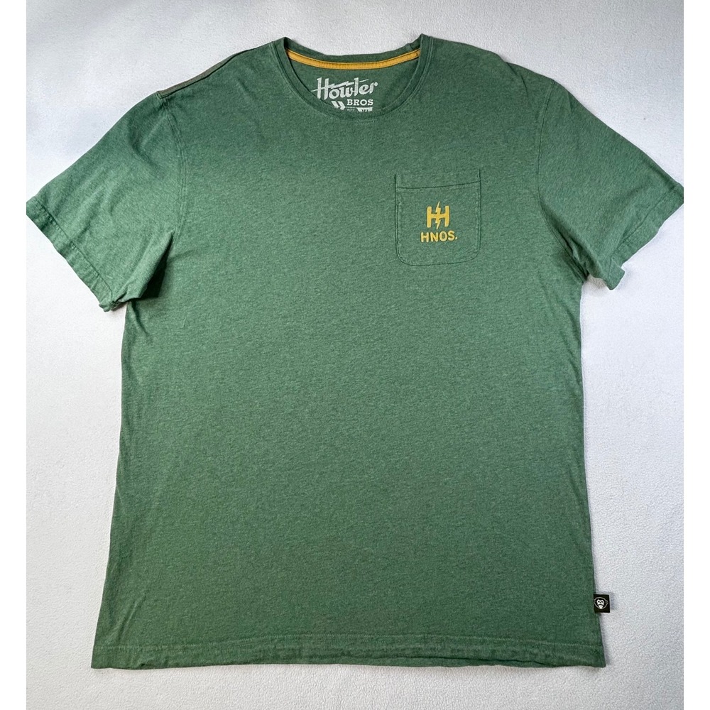 Howler Brothers Hermanos Green Pocket T-Shirt Mens XL Short Sleeve HNOS Graphic